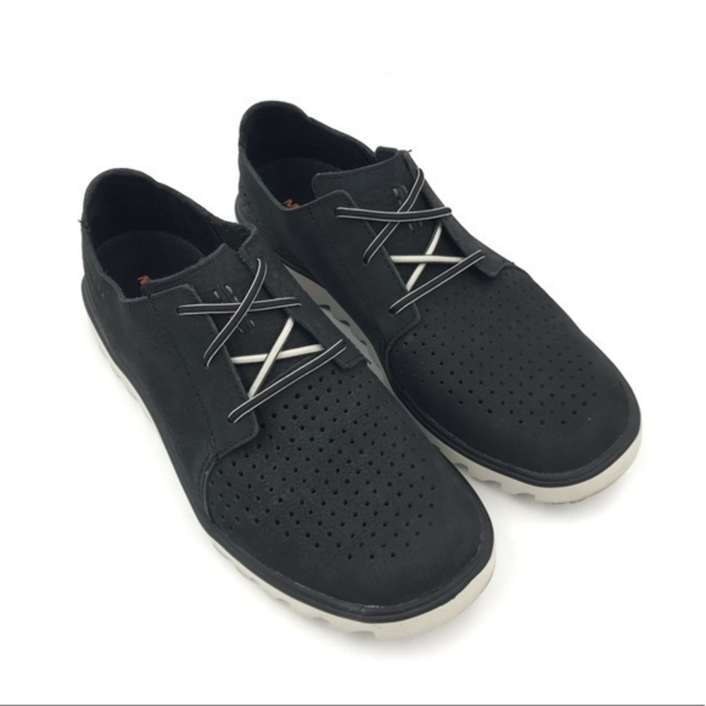Merrell Black Perforated Leather Downtown Lace Up Shoes Mens Size 8.5 - Picture 3 of 8